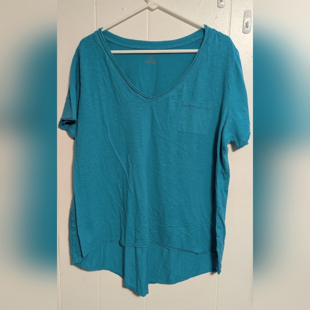 Lane Bryant Plus Turquoise High/Low Knit T-shirt